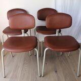 Set of 8 armchairs and chairs 420-44 Strafor-Steelcase