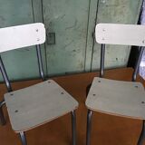 Pair of small kindergarten chairs formica vintage 1960S