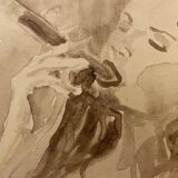 Watercolor Painting Signed “the smoker of Havanas” Cuba