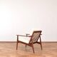 Mid-Century Danish Wood & Linen Lounge Chairs, Set of 2, 1960s.