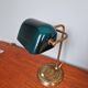 Banker's lamp in brass and green opaline, 1930s