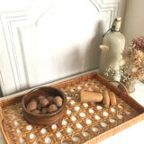 Vintage rattan tray