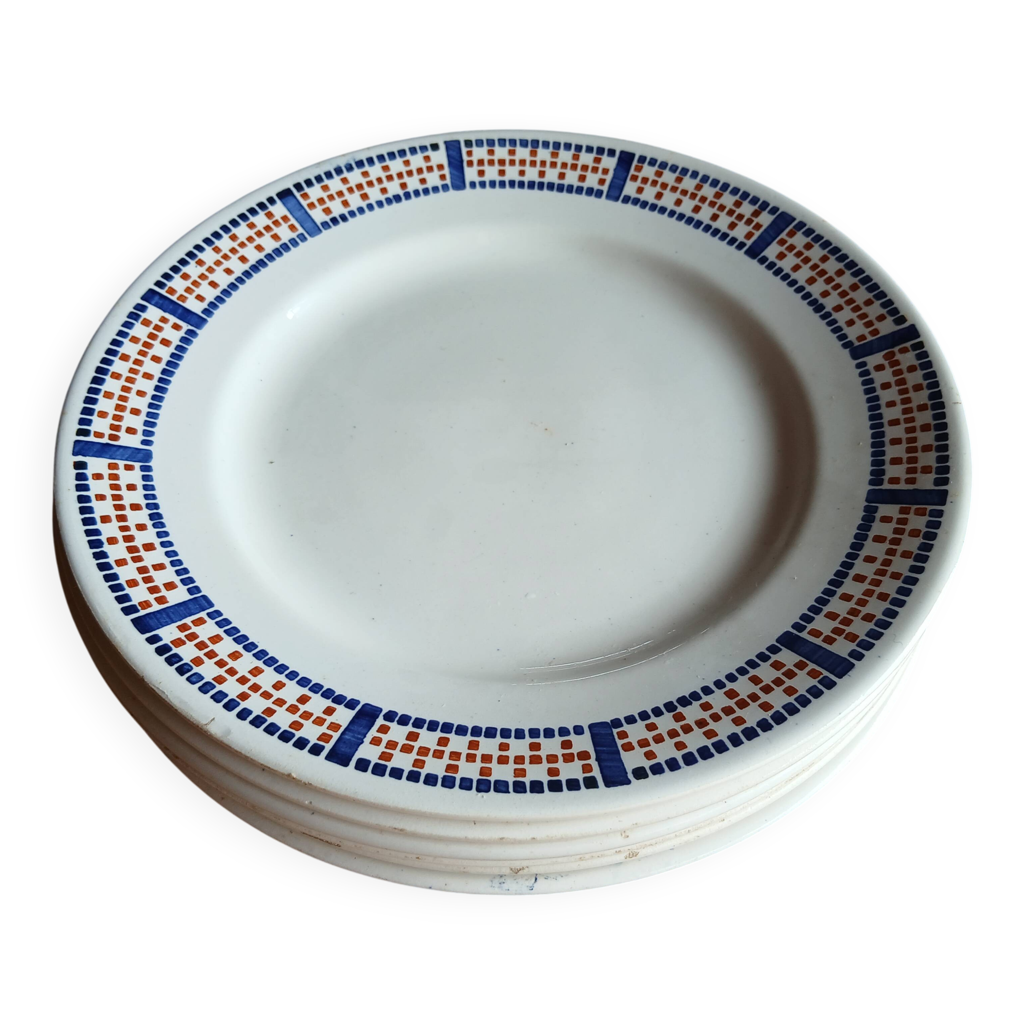 Six antique dinner plates