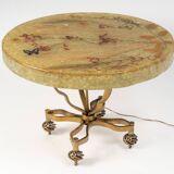 Accolay side table in resin and gold-tone metal