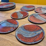 6 glazed stoneware plates from Poterie du Mejou