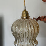 Ceiling suspension globe tulip amber glass