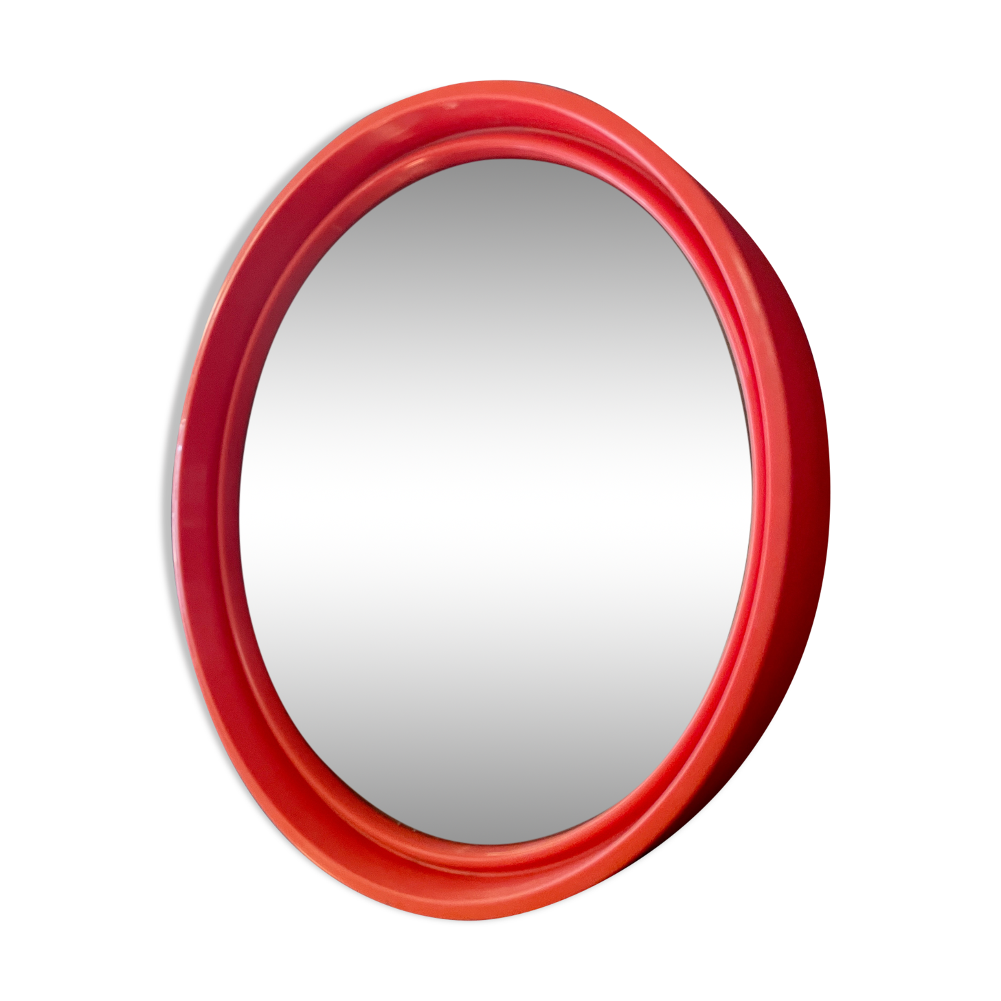 Round orange mirror Gilac for Prisunic