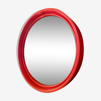 Round orange mirror Gilac for Prisunic