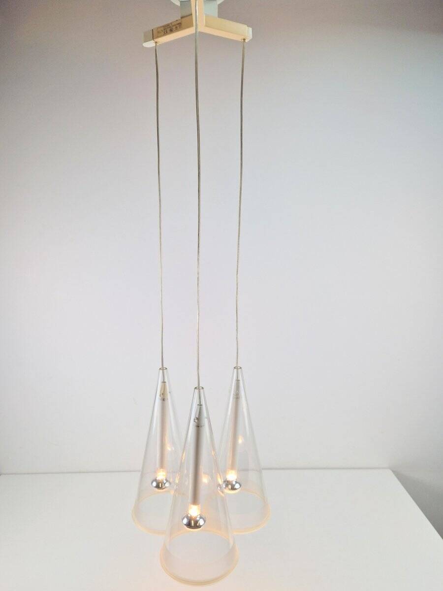 Italian Glass Fucsia 3 Pendant Lamp by Achille Castiglioni for Flos