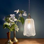 Vintage art deco frosted glass tulip pendant light