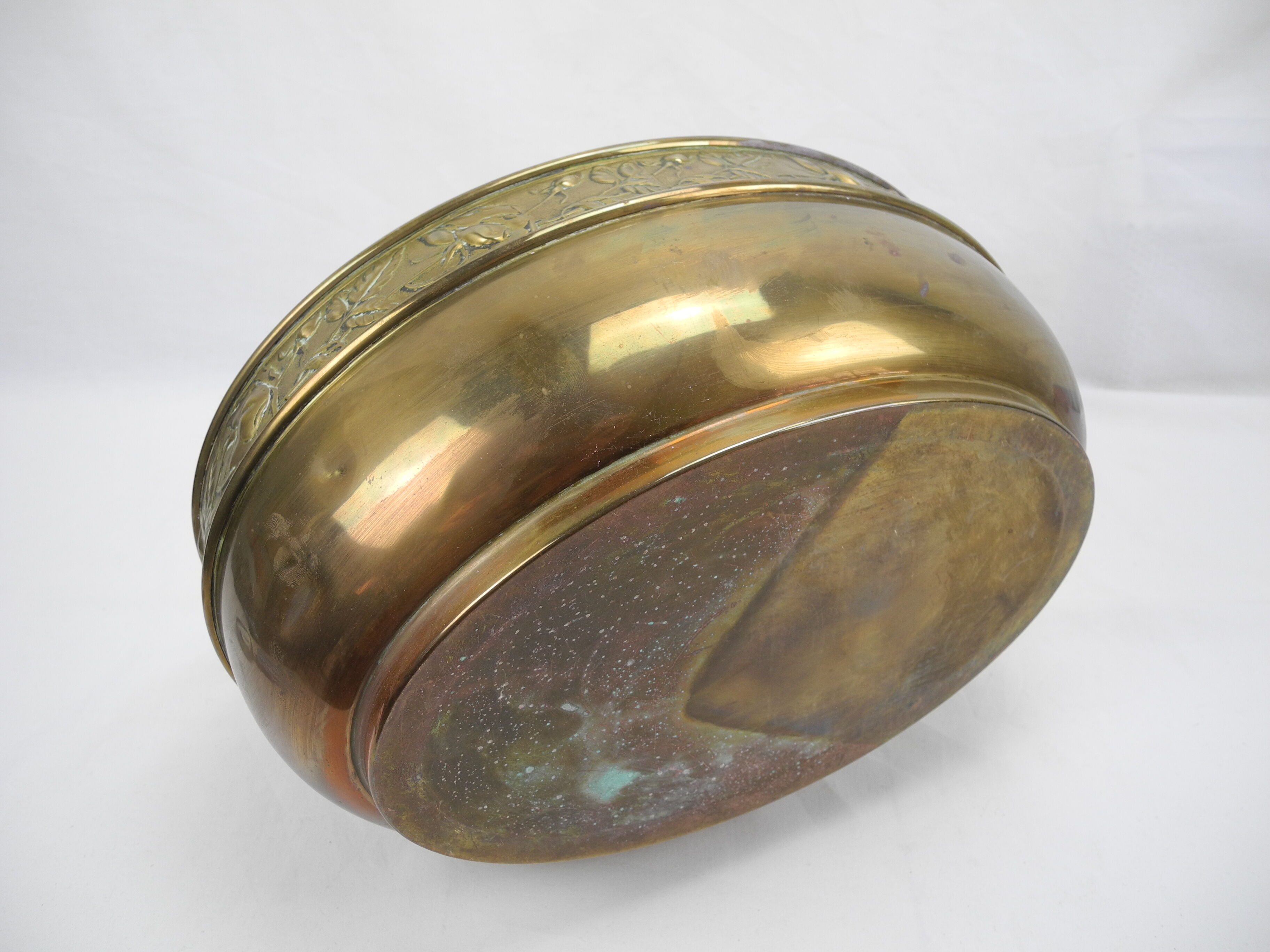 Old planter cache pot brass old brass plant flowers pot