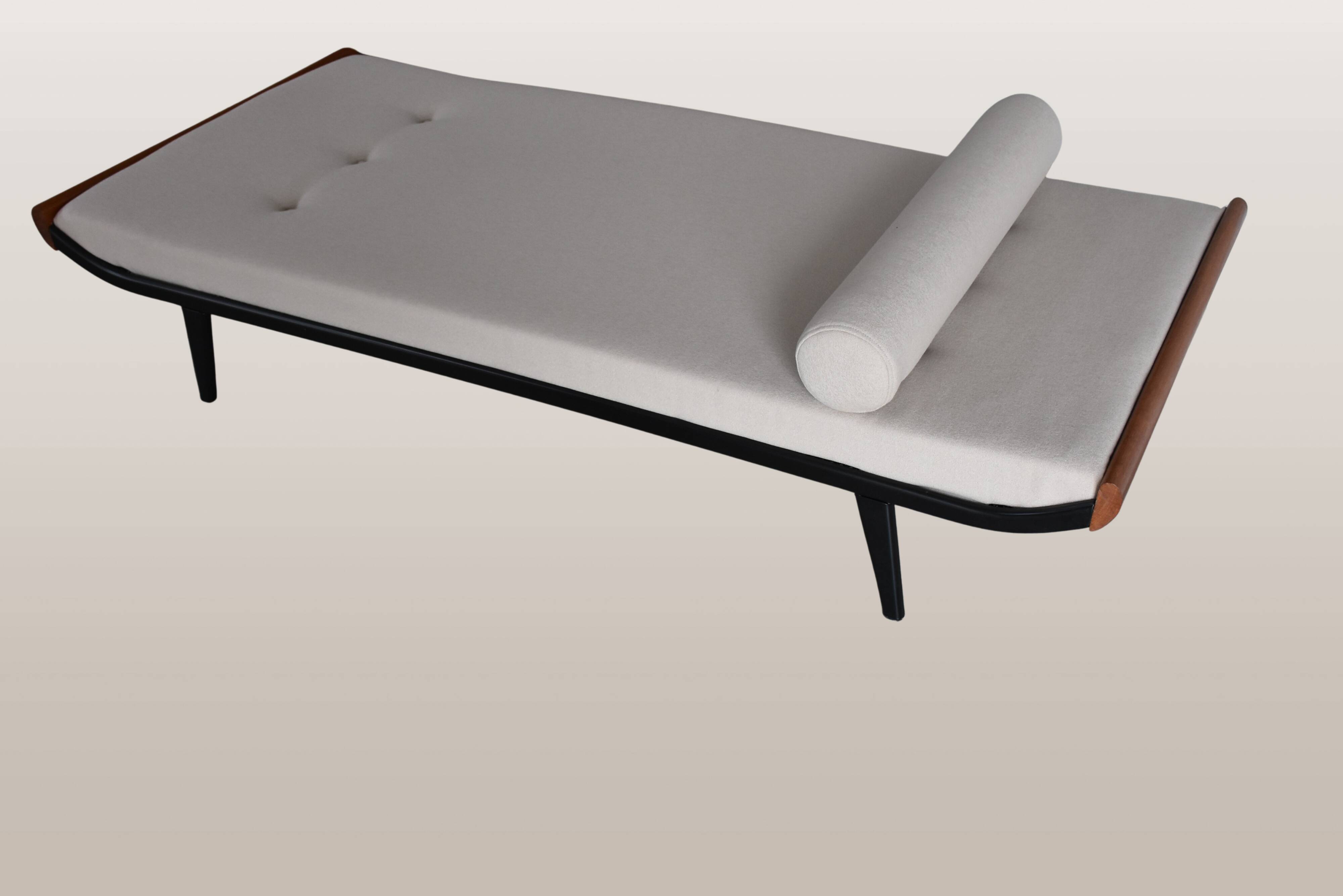 Mid-century Cleopatra daybed, teak and metal frame, 1960s
