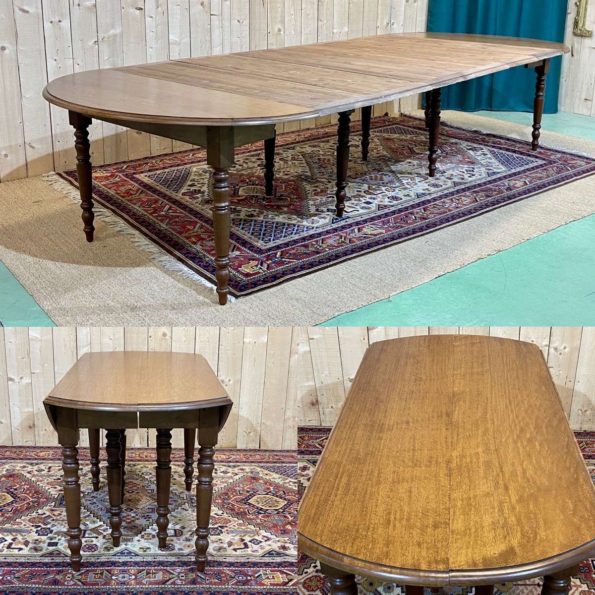 Louis Philippe style 8-foot mahogany table, beautifully made in the 1970s
