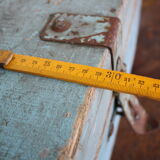 Blue vintage tool box wooden