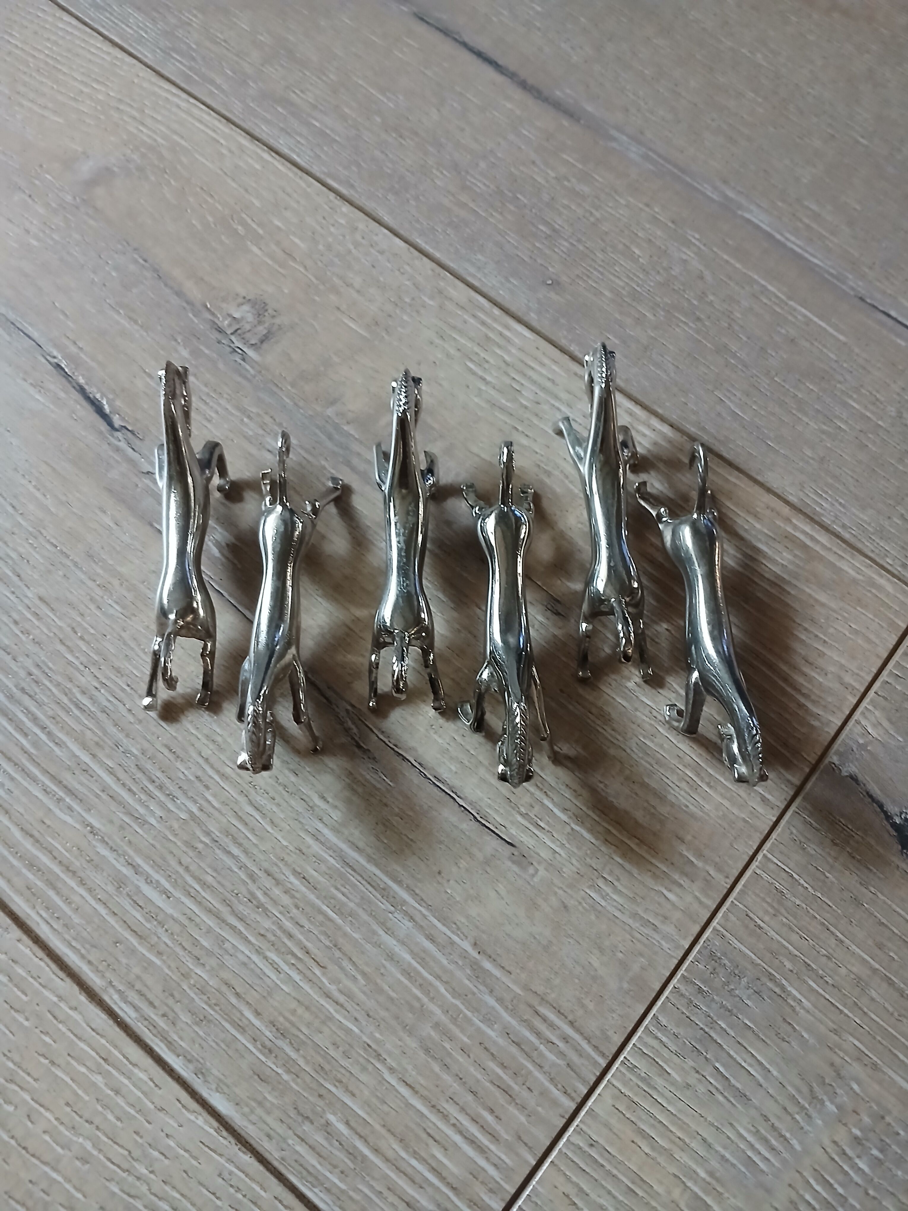 6 silver-plated knife rests