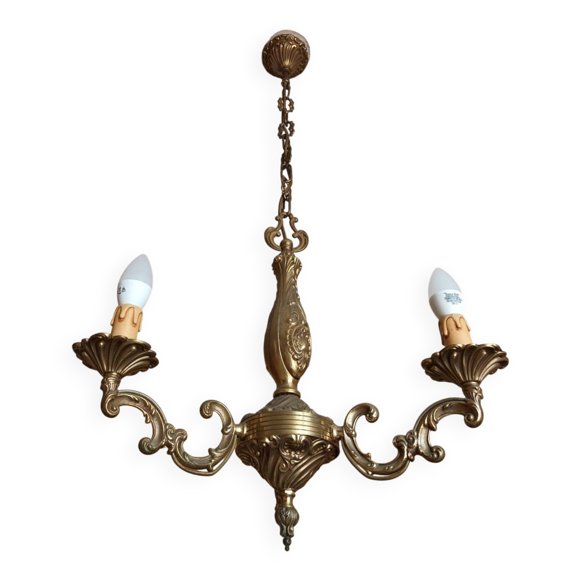 Three-branch bronze chandelier