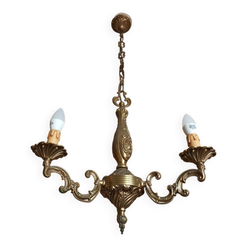 Three-branch bronze chandelier