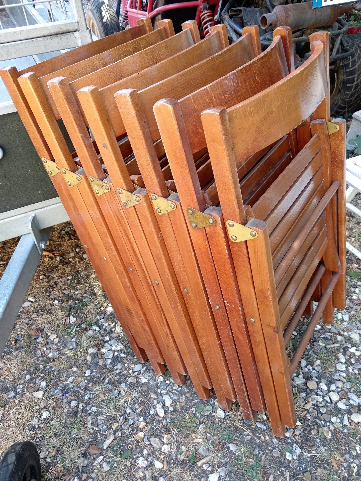 Vintage wooden folding chairs