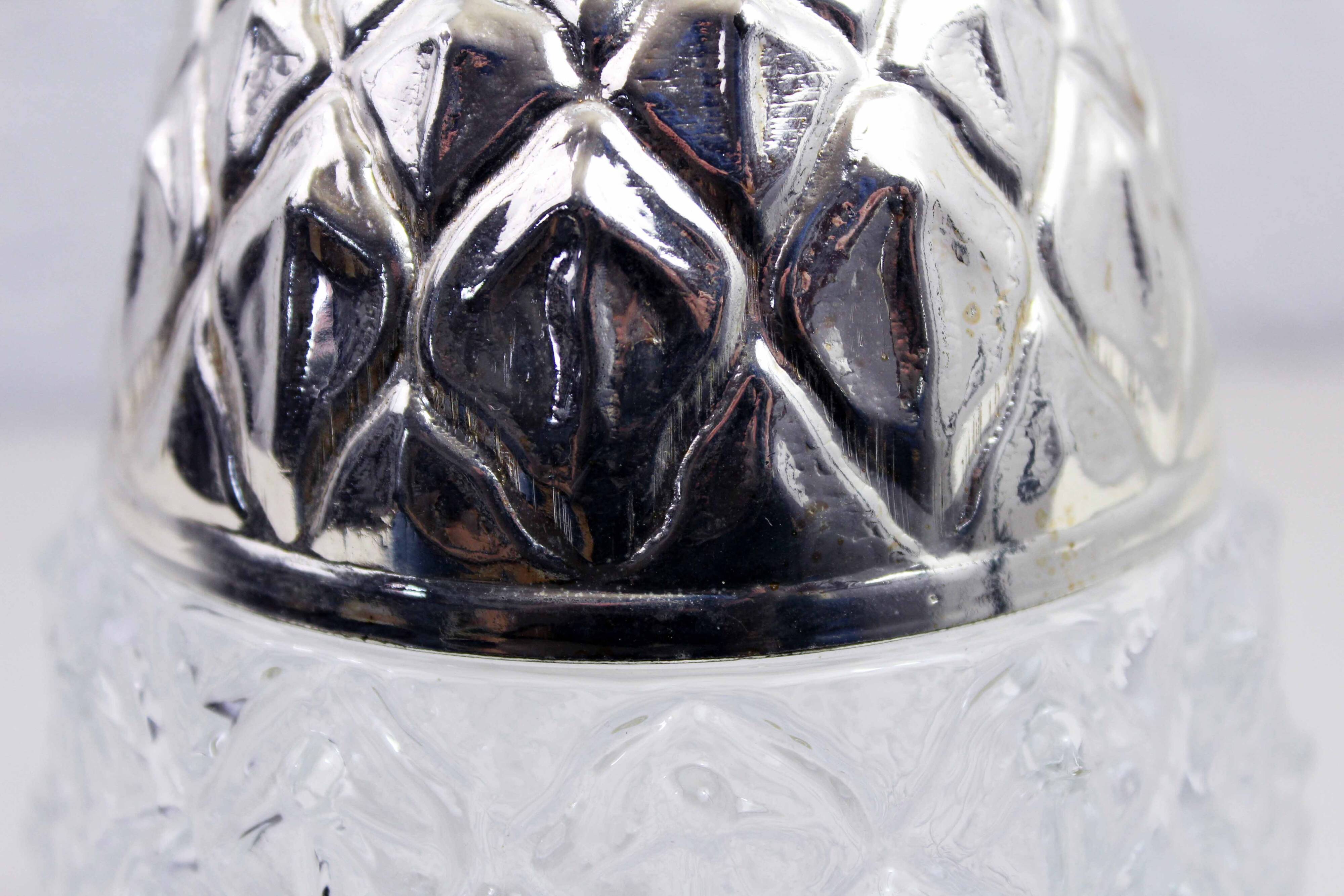 Glass and metal pineapple candy box