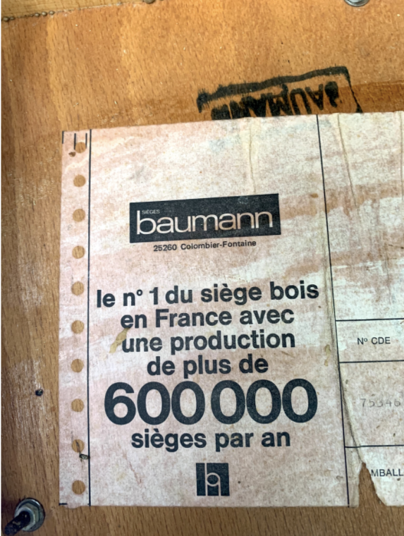 Ensemble de 5 chaises bistrot Baumann n°12