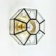 Glass and brass chandelier from the mid-century by Limburg, Germany, 1960s.