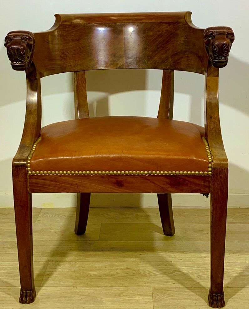 Empire mahogany office chair with gondola back