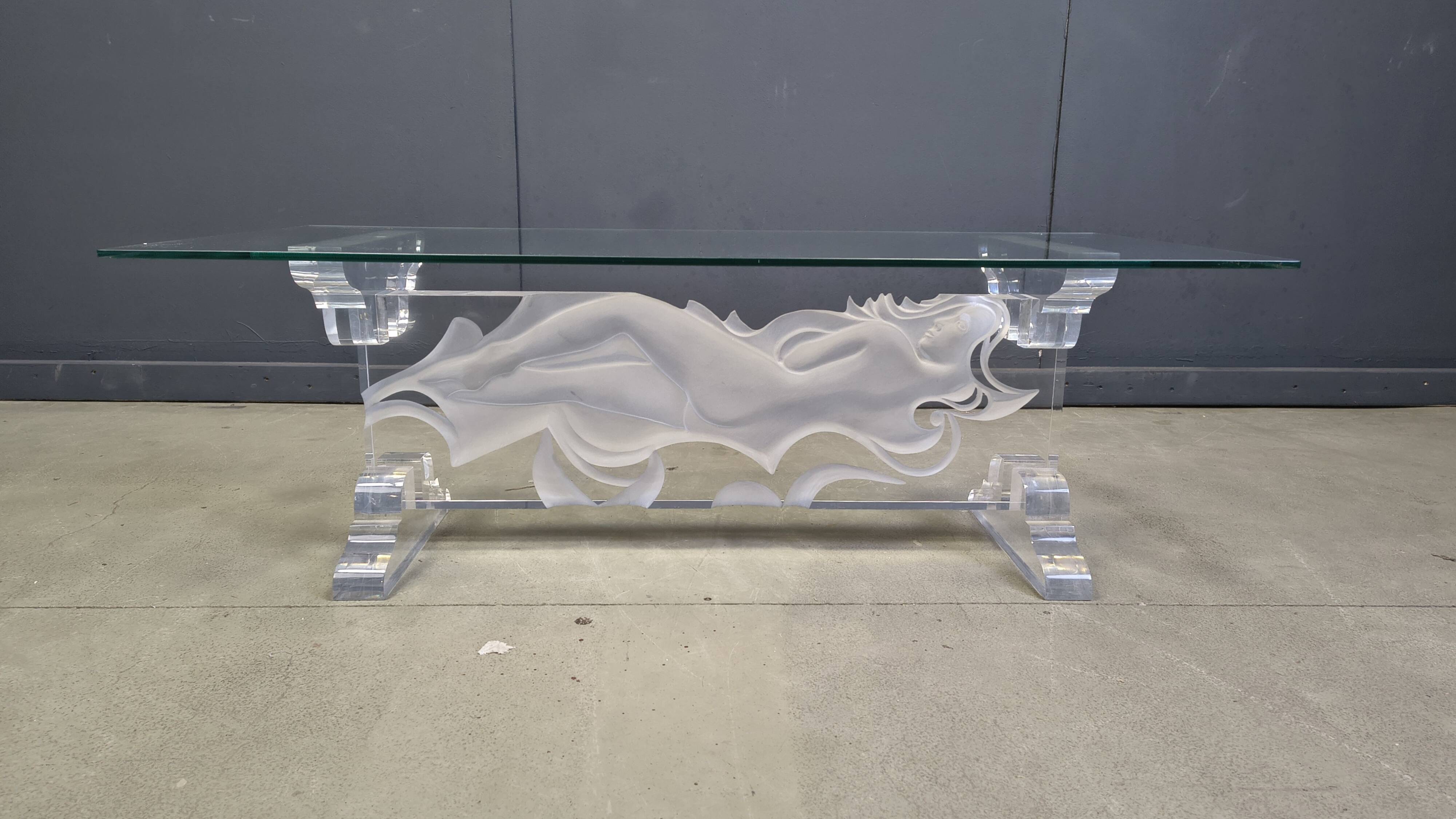 Acrylic coffee table by Fabian Art, 1980s