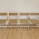 Set of 4 Vintage Wooden Folding Lounge Chairs: Beige Fabric, STOL Kamnik 1970