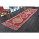Vintage Turkish Hand-Knotted Wool Cotton Pink Runner Rug 88x342