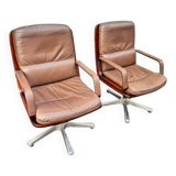 vintage leather and wood office/conference chair – st