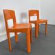 Ensemble de 2 chaises vintage Allibert en plastique orange, France 1970