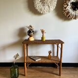 Vintage rattan shelf, console