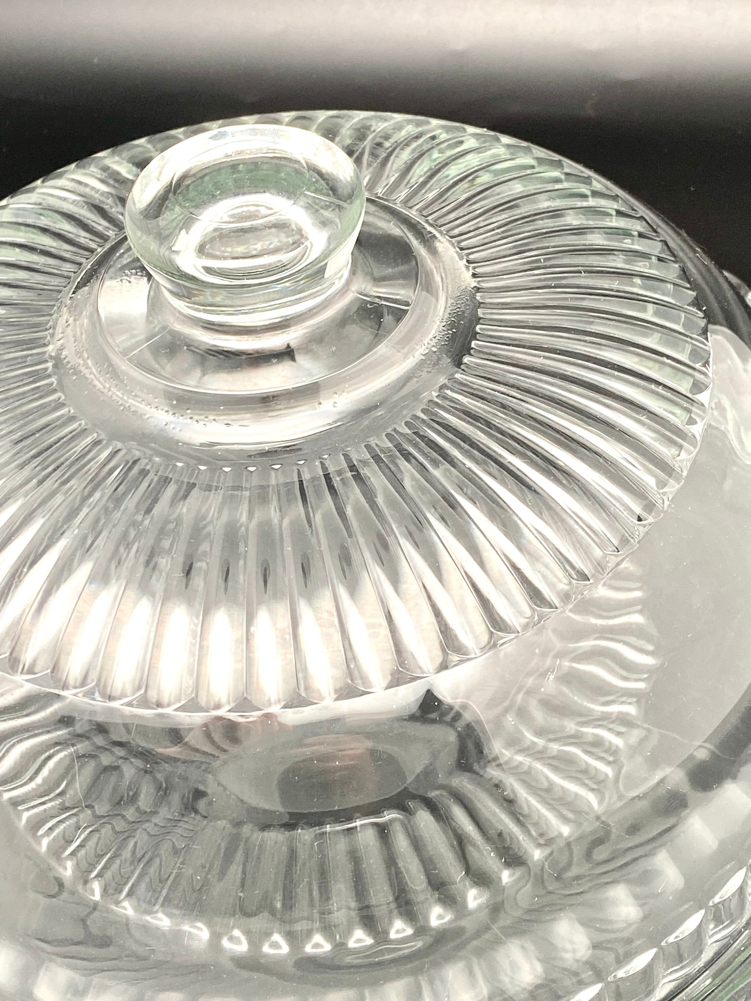 Presentation dish with transparent glass bell