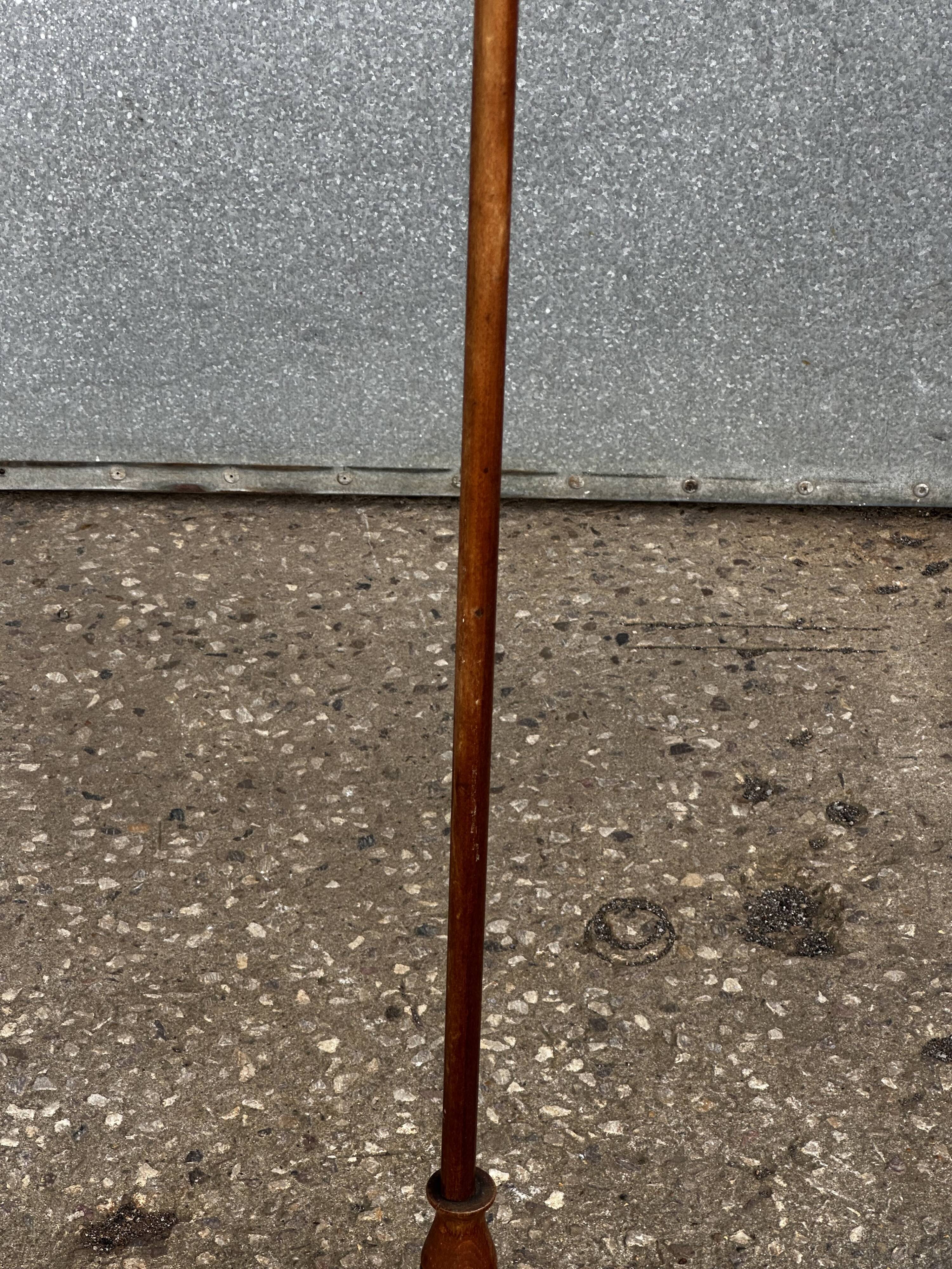 Turned wooden floor lamp from the 1950s.