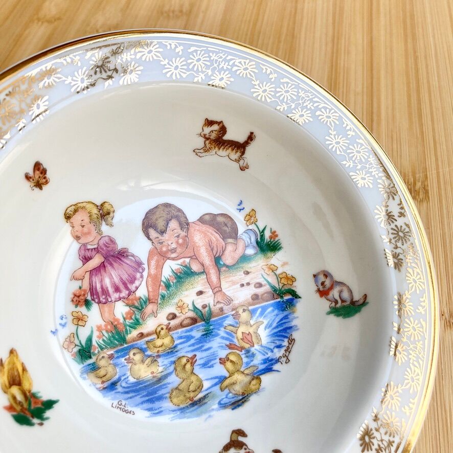 Baby plate Limoges Vintage