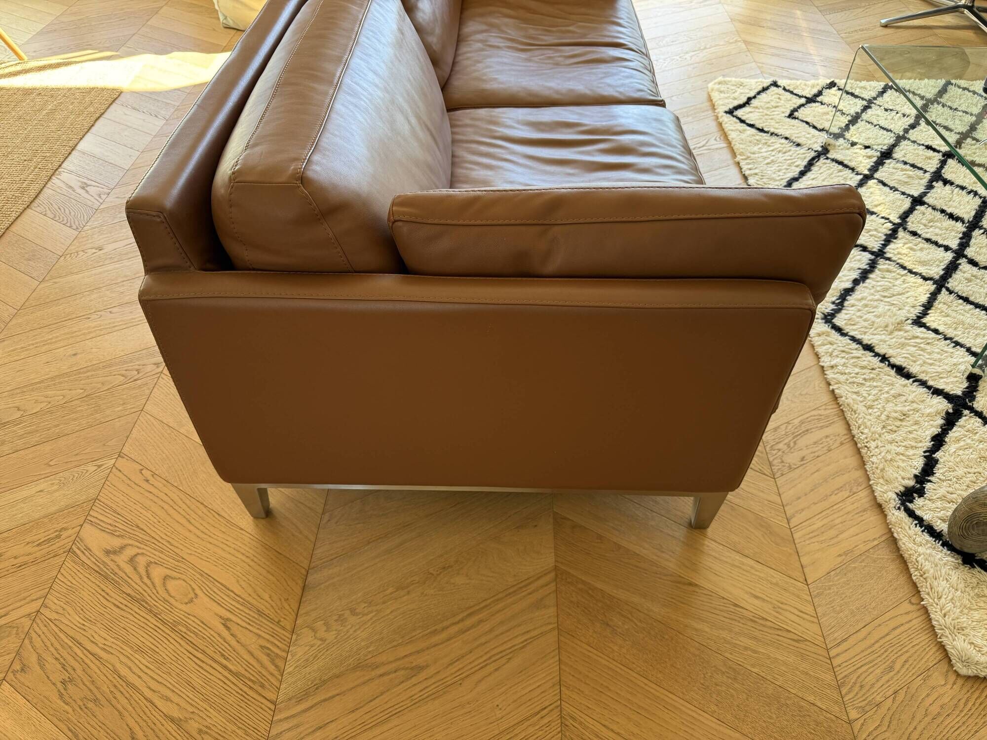 Duvivier Centquatre 3-seater sofa in camel leather — 213 cm