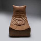 Stunning lounge chair The Rock in brown leather by Gerard Van Den Berg - Montis