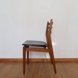 6 Scandinavian beech skai chairs