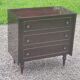 Vintage 3-drawer chest of drawers in dark varnished mahogany and brass from the 1960s