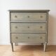 Retro wooden chest of drawers painted grey
