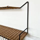 Raoul Guys rattan wall shelf 1950
