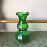 Green glass vase