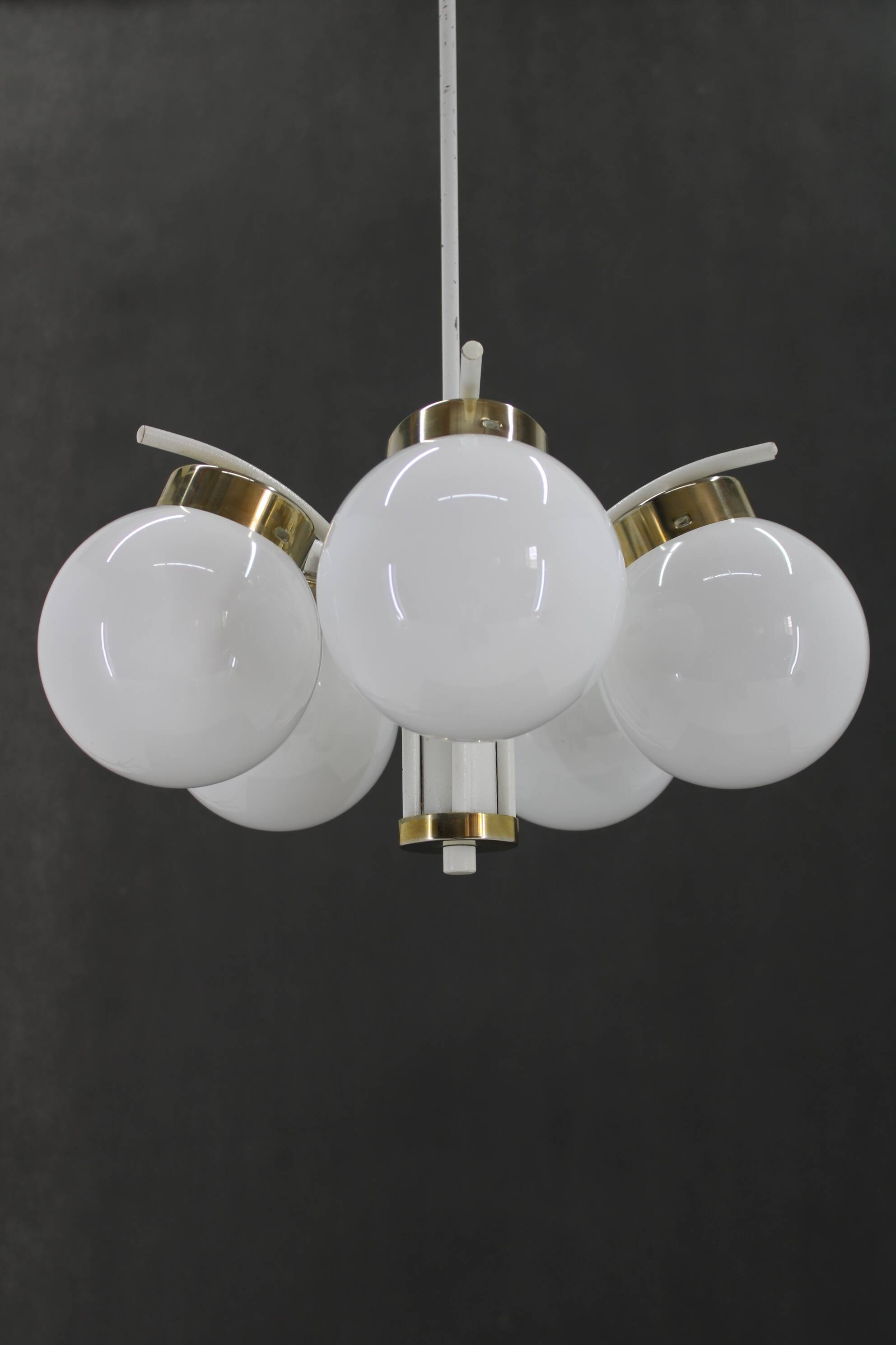 1970s Glass Chandelier by Instala Decin, Czechoslovakia