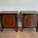 Pair of Occasional Tables with Mahogany Doors and Brass Inlays. Work F
