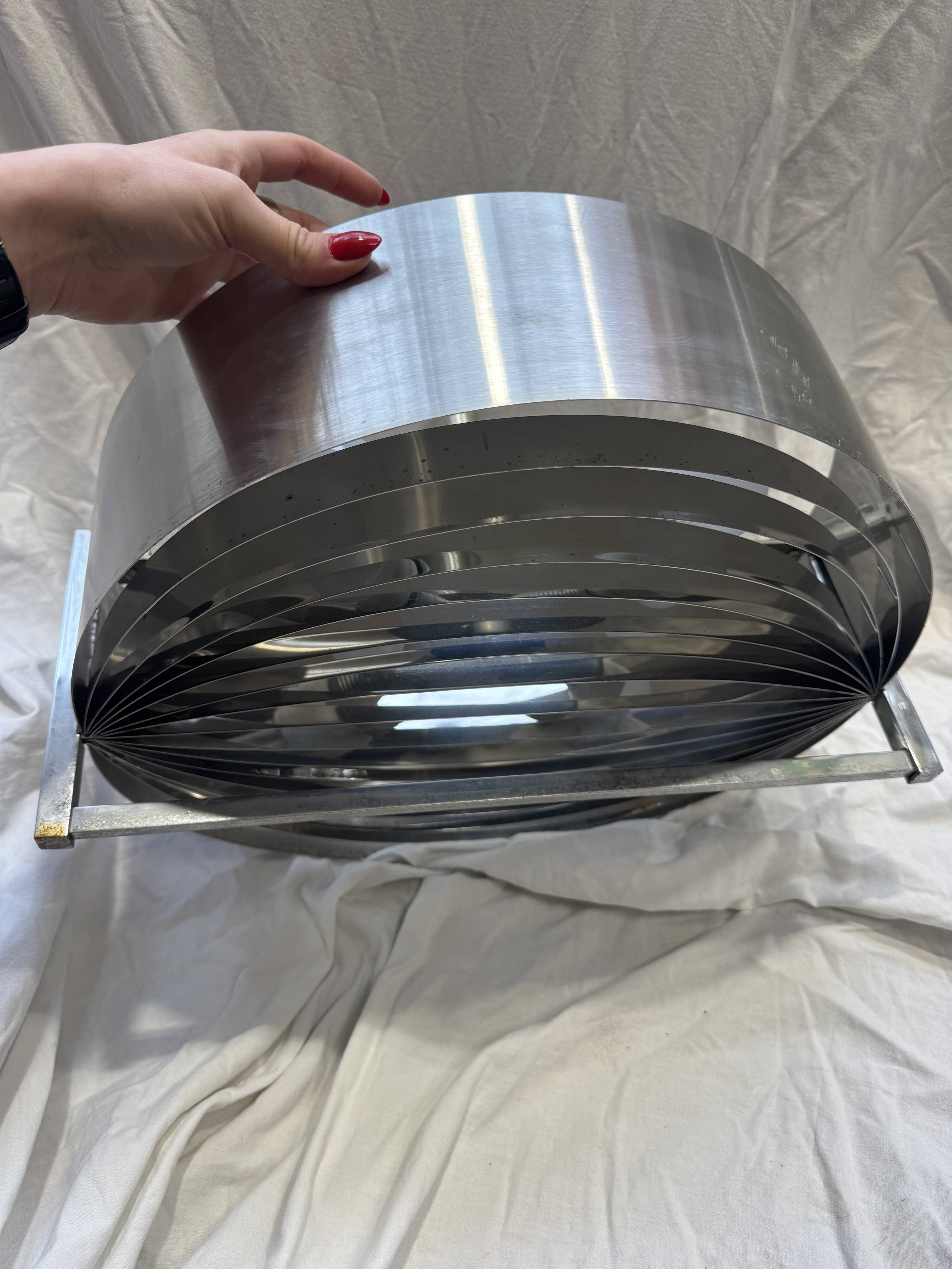 Brushed steel suspension