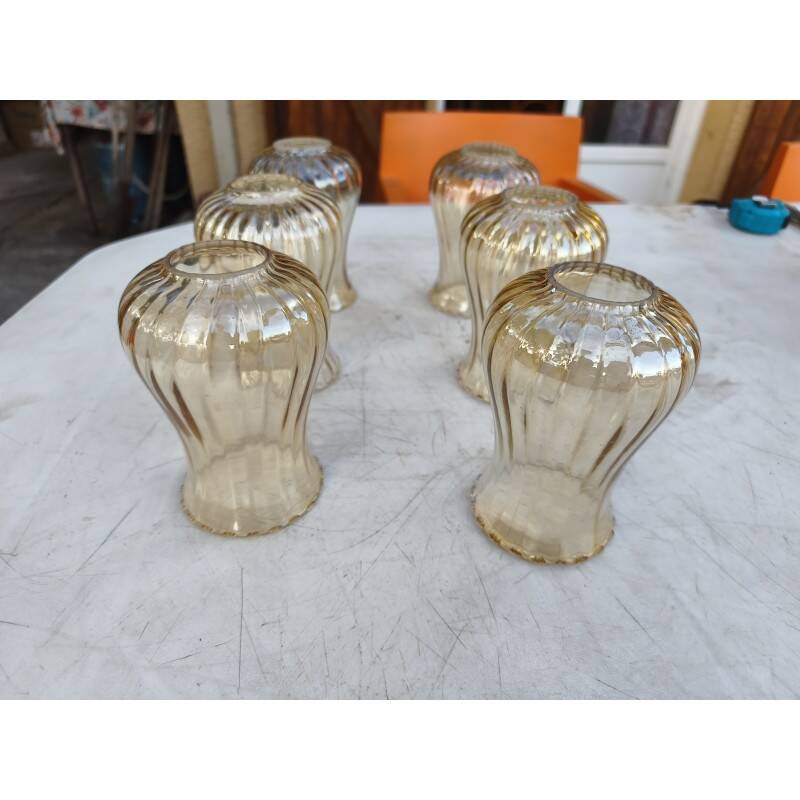 6 tulipes verre des années 60