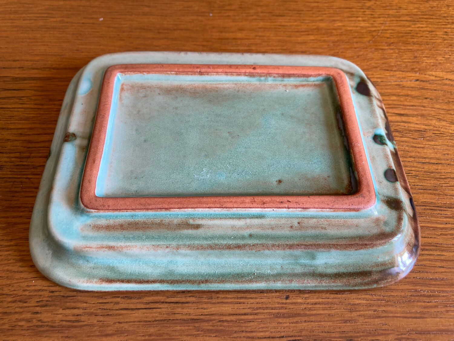 Glazed terracotta butter dish