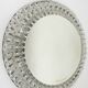Large round wall mirror with glass flowers by Emil Stejnar, backlit by Nikoll, Austria.