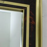 Sandro Petti Midcentury Italian Brass and Celluloid Mirror by "Metal Art",