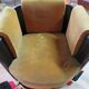 Set of 2 armchairs Art Deco 1950 velvet and blackened wood
